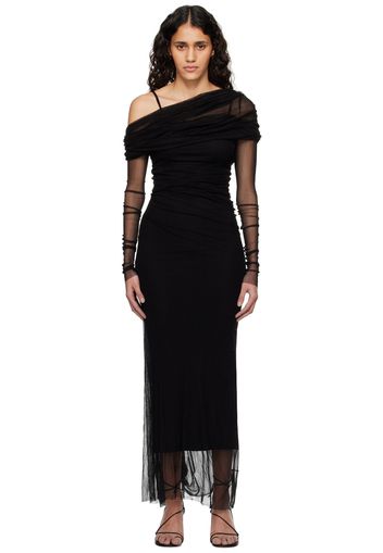 Christopher Esber Black Veiled Maxi Dress