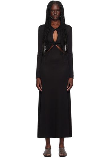 Christopher Esber Black Open Twist Anglaise Maxi Dress