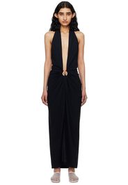 Christopher Esber Black Pierced Orbit Maxi Dress