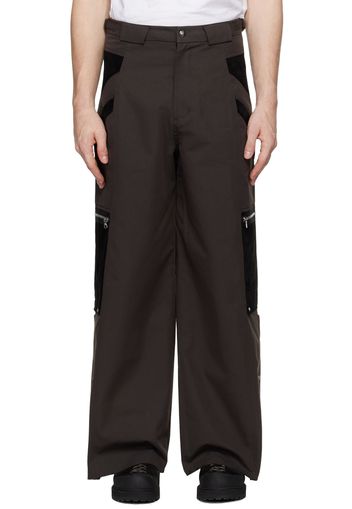 CMMAWEAR Brown Snapped Hem Cargo Pants