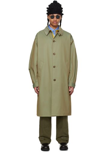 Comme des Garçons Homme Khaki Spread Collar Trench Coat