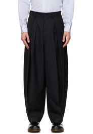 Comme des Garçons Homme Black Wool Pleated Trousers