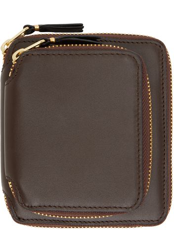 Comme des Garçons Wallets Brown Outside Pocket Line Wallet