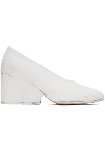 Comme des Garçons White Painted Wedge Heels