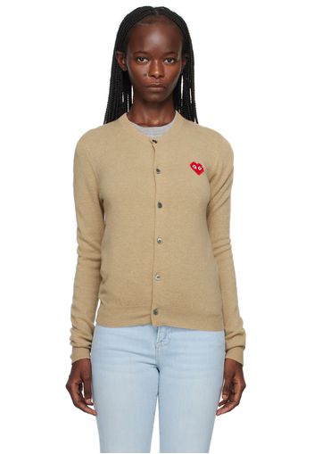 Comme des Garçons Play Tan Invader Edition Cardigan