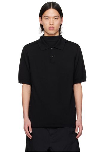 Comme des Garçons Homme Plus Black Layered Long Sleeve Polo