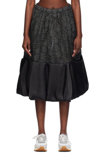 Comme des Garçons Comme des Garçons Black Floral Midi Skirt