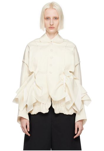 Tao Comme Des Garçons White Inverted Seam Jacket