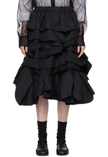 Comme des Garçons Black Gathered Midi Skirt