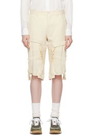 Comme des Garçons Homme Plus Off-White Frayed Edge Shorts