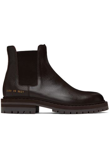 Common Projects Brown Stamped Chelsea Boots