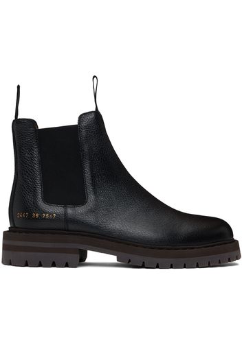 Common Projects Black Workboot Chelsea Boots