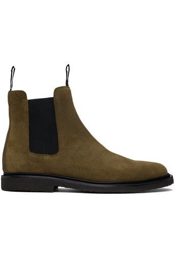 Common Projects Khaki Classic Waxed Suede Chelsea Boots