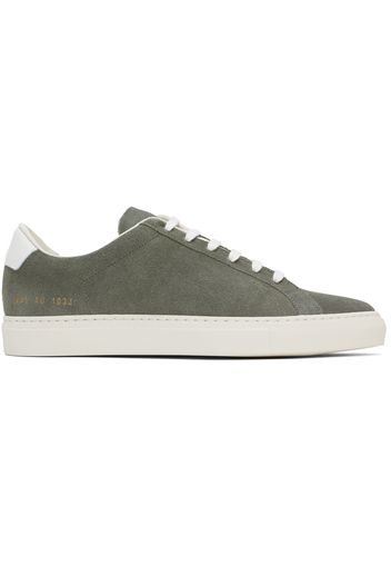 Common Projects Green Retro Suede Sneakers