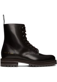 Common Projects Brown Leather Combat Boots