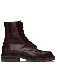 Common Projects Brown Leather Combat Boots