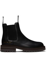 Common Projects Black Leather Chelsea Boots