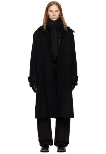 COOR Black Cashmere-Blend Balmacaan Coat