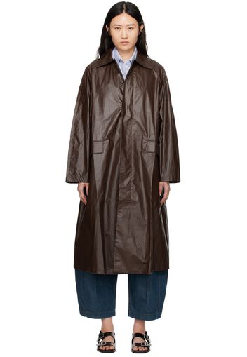 Cordera Brown Spread Collar Trench Coat