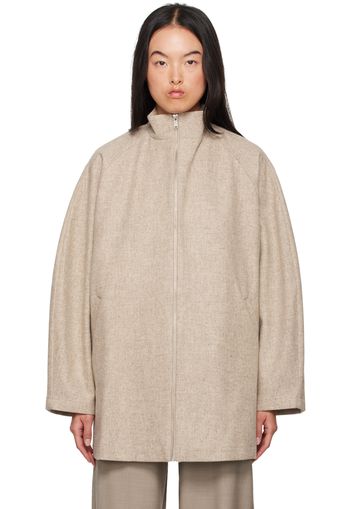 Cordera Taupe Virgin Wool Utility Jacket