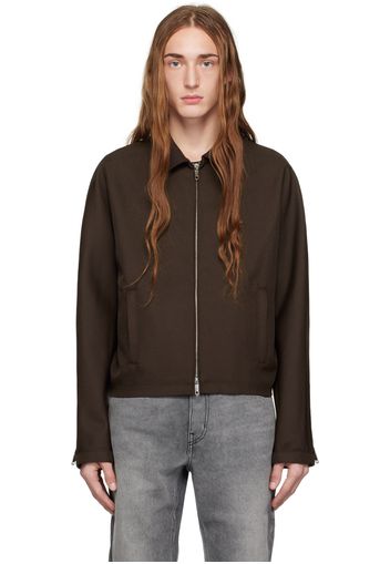 Courrèges Brown Retro Bomber Jacket