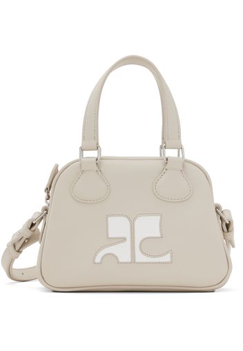 Courrèges Gray Mini Leather Bowling Bag