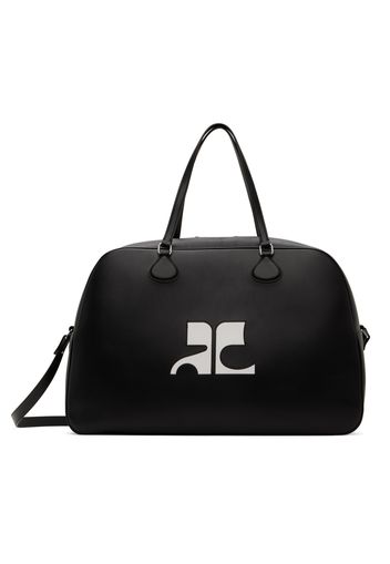 Courrèges Black Heritage Leather Weekender Bag