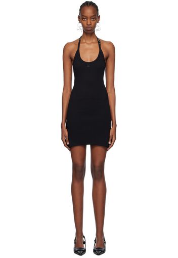 Courrèges Black Holistic Buckle 90's Minidress