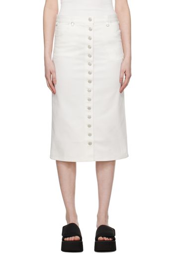 Courrèges White Multiflex Denim Midi Skirt