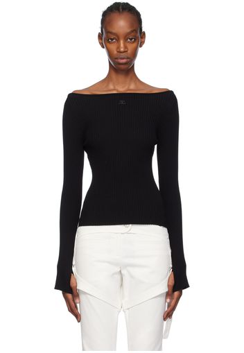 Courrèges Black Low Back Sweater