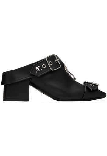 Courrèges Black Gogo Leather Mules