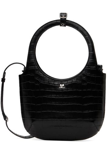 Courrèges Black Holy Croco Stamped Bag