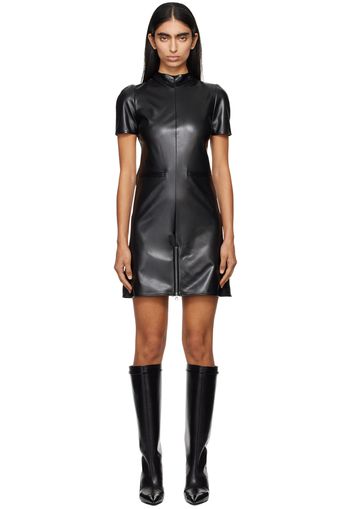 Courrèges Black A-Line Faux-Leather Minidress