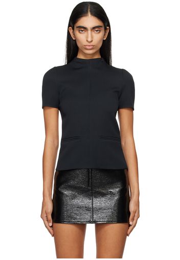 Courrèges Black High Collar Top