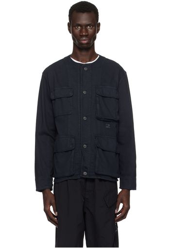 C.P. Company Black Armored Stretch Buttoned Overshirt