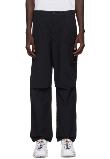 C.P. Company Black Flatt Nylon Loose Utility Cargo Pants