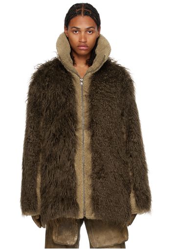 Diesel Beige W-Becca Faux-Fur Jacket