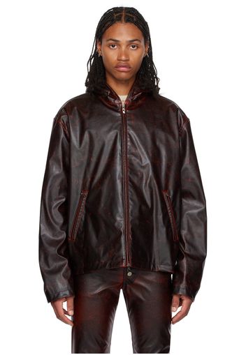 Diesel Burgundy J-Ram Faux-Leather Jacket