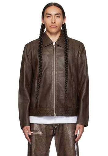 Diesel Brown L-Hudson Leather Jacket