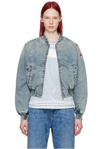 Diesel Blue De-Kiddo Jogg Denim Bomber Jacket