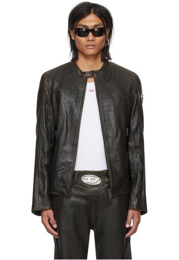 Diesel Brown L-Cobbe Leather Jacket