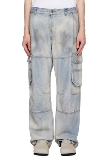 Diesel Blue D-Fish Denim Cargo Pants