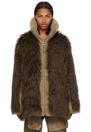 Diesel Beige W-Becca Faux-Fur Jacket