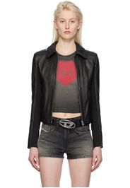 Diesel Black L-Sask Leather Jacket