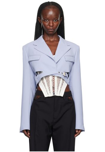 Dion Lee Blue Interlock Cropped Blazer