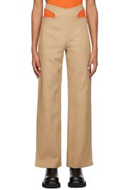 Dion Lee Khaki Y-Front Buckle Trousers