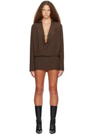 Dion Lee Brown Circle Shirt Minidress