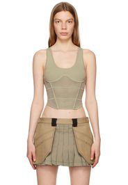 Dion Lee Taupe Sport Corset Tank Top