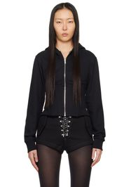 Dion Lee Black Layered Corset Hoodie