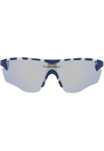 District Vision Navy & White 'Junya' Racer Sunglasses